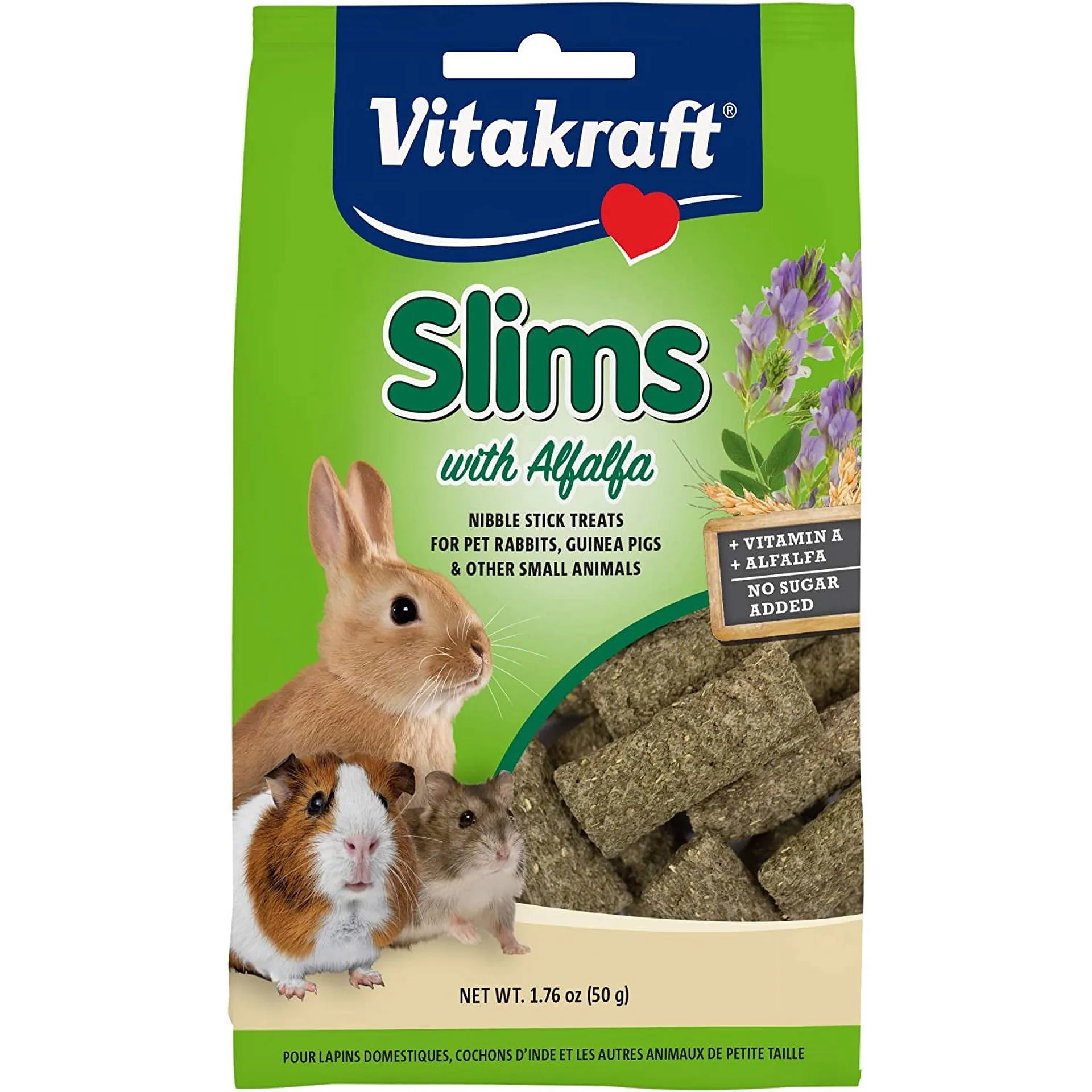 Vitakraft Slims Small Animal Treats | Alfalfa Hay | Crispy Nibble Stick Treat