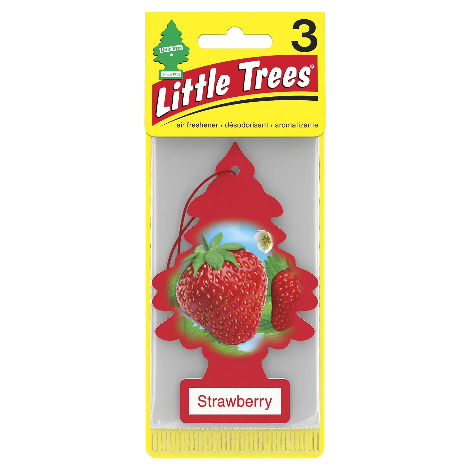 Little Trees Air Freshener Strawberry Fragrance 3-Pack (Premium Edition)