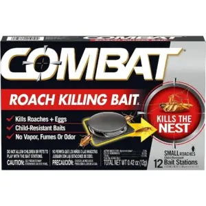 Combat Roach Killing Bait Stations for Small Roaches | Kills Roaches & Eggs | 12 Count