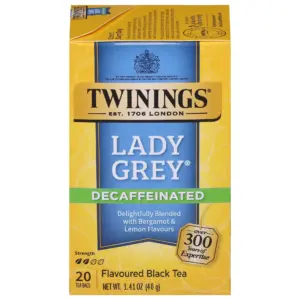 Twinings Lady Grey Decaffeinated Citrus Black Tea Bags | 20 Count Box