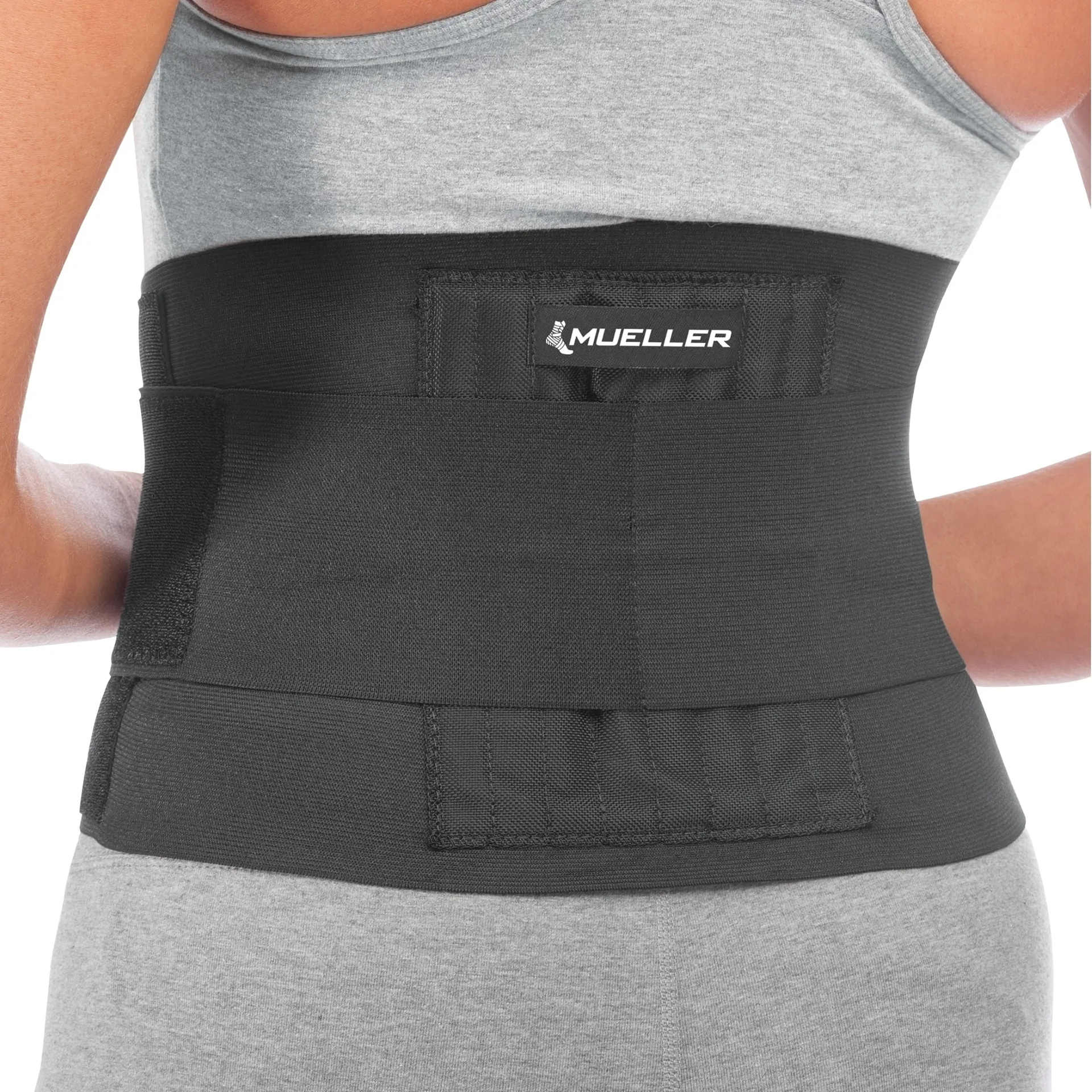Mueller Adjustable Back Brace | Black | One Size Fits Most