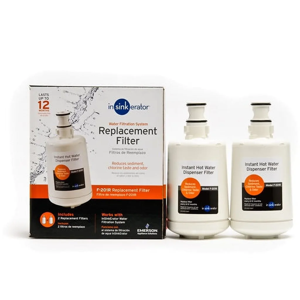 InSinkErator F-201R Instant Hot Water Dispenser Replacement Filter Cartridge (2-Pack) | White