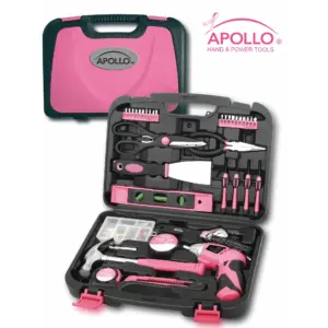 135 Piece Household Tool Kit Pink with Pivoting Dual-Angle 3.6 Volt Lithium-Ion Cordless Screwdriver | DT0773N1