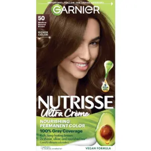 Garnier Nutrisse Nourishing Adult Hair Color Creme | 050 Medium Natural Brown Truffle | 1 | 50 Medium Natural Brown (Truffle)