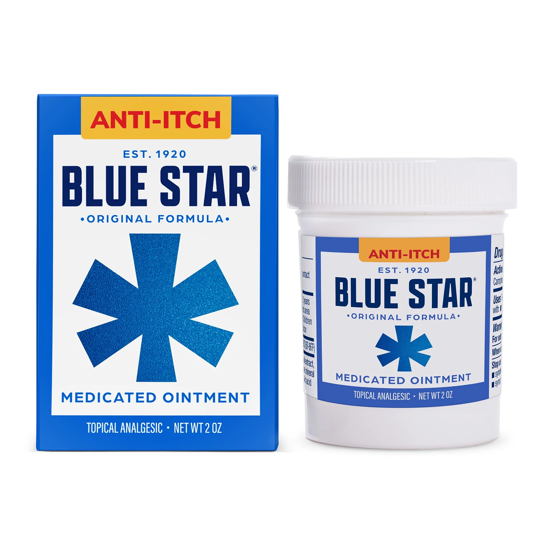 Blue Star Anti-Itch Medicated Ointment | Hydrocortisone & Steroid-Free | 2 Ounce