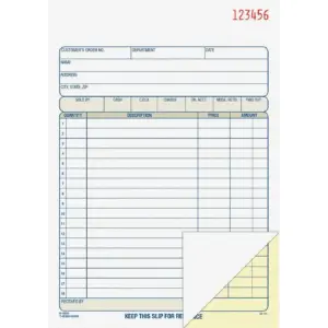 Adams Bound Sales Order Books | 2-Part | 5-9/16 Inch. x 8-7/16 Inch. | 50 Sets per Book. 1 count per pack. | Single
