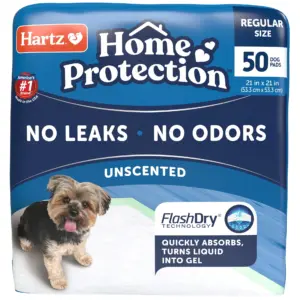 Hartz Home Protection Unscented Dog Pads | 21 Inch x 21 Inch | 50ct | 50 pads