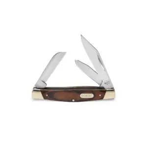 Buck Knives 371 Stockman 3-Blade Pocket Knife with Woodgrain Handle (Premium Edition)