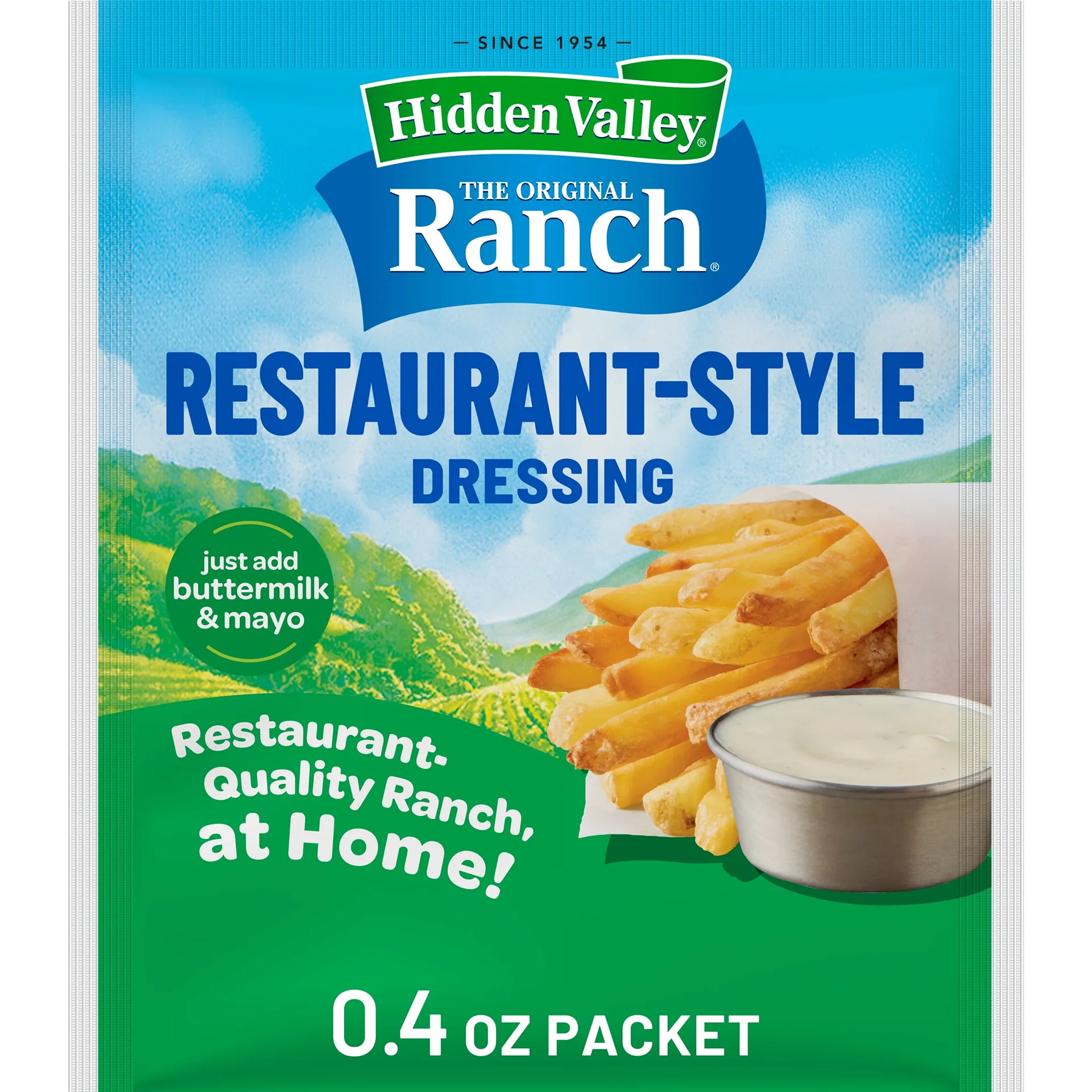Hidden Valley Gluten Free Buttermilk Ranch Salad Dressing & Seasoning Mix | 0.4 Ounce | Single