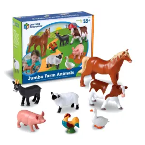 Learning Resources Jumbo Farm Animals | Horse | Cow | Sheep | Chicken | Figurines | Ages 18 Months +