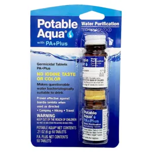 Potable Aqua Water Purification Tablets ,Two 50 Count Bottles (Premium Edition)