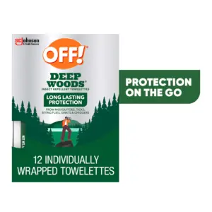 OFF! Deep Woods Insect Repellent Towelettes | Mosquito Repellent Wipes | 1 Pack | 12 Count