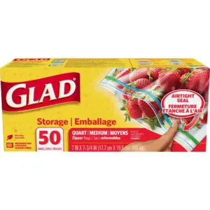 Glad Zipper Food Storage Quart Bags | 50 Count