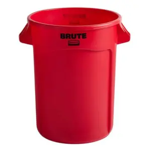 Rubbermaid Commercial Round Container 32 Gallon Red 263200RD (Premium Edition)