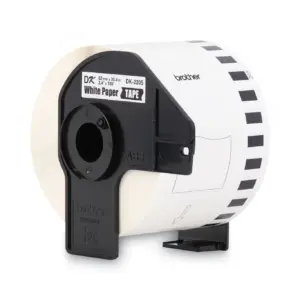 Brother Genuine DK-2205 Continuous Length White Paper Labels for Brother QL Label Printers | 2.4 Inch x 50 ft (62 Millimeters x 15.2 m) | DK2205 | 1