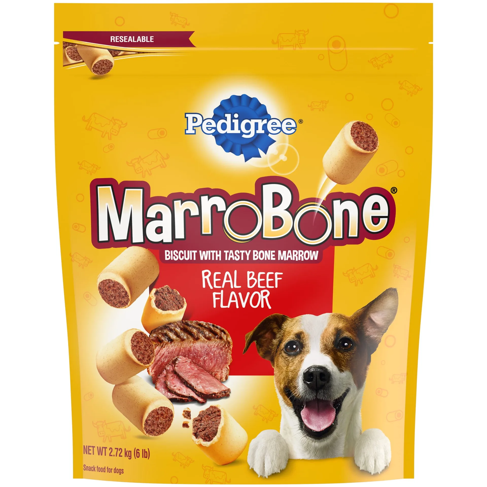 Pedigree Dry Dog Treats Marrobone Real Beef Flavor | 6 Lb. Bag