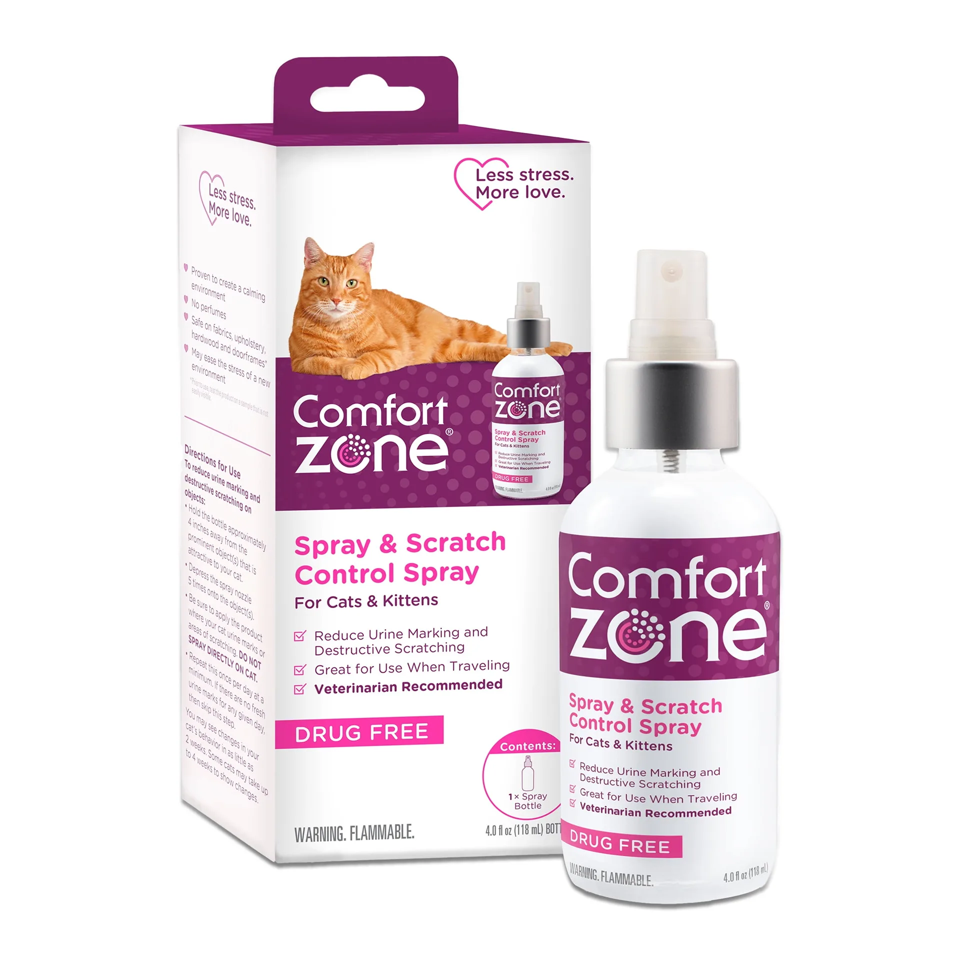 Comfort Zone Cat Calming Spray: Value Size (4 Ounce) | 4 ounces
