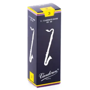 Vandoren Bass Clarinet Traditional Reeds Strength #3; Box of 5 (Premium Edition)