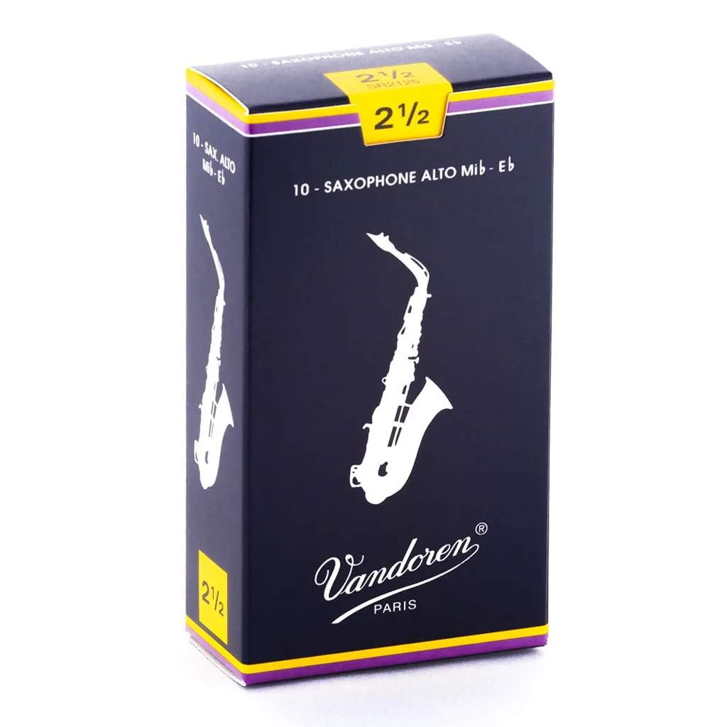 Vandoren Alto Sax Traditional Reeds Strength #2.5; Box of 10 (Premium Edition)
