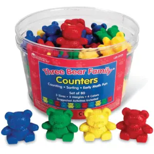 Learning Resources Three Bear Family Counters | Math Manipulatives | Set of 80 | Ages 3 & Up