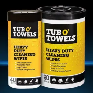 Tub O Towels TW90 Heavy-Duty 10 x 12 Size Multi-Surface Cleaning Wipes | 90 Count Per Canister