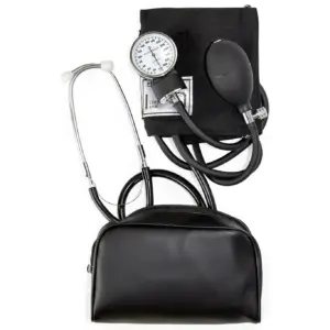 HealthSmart Manual Home Blood Pressure Monitor with Standard Cuff & Stethoscope | Black