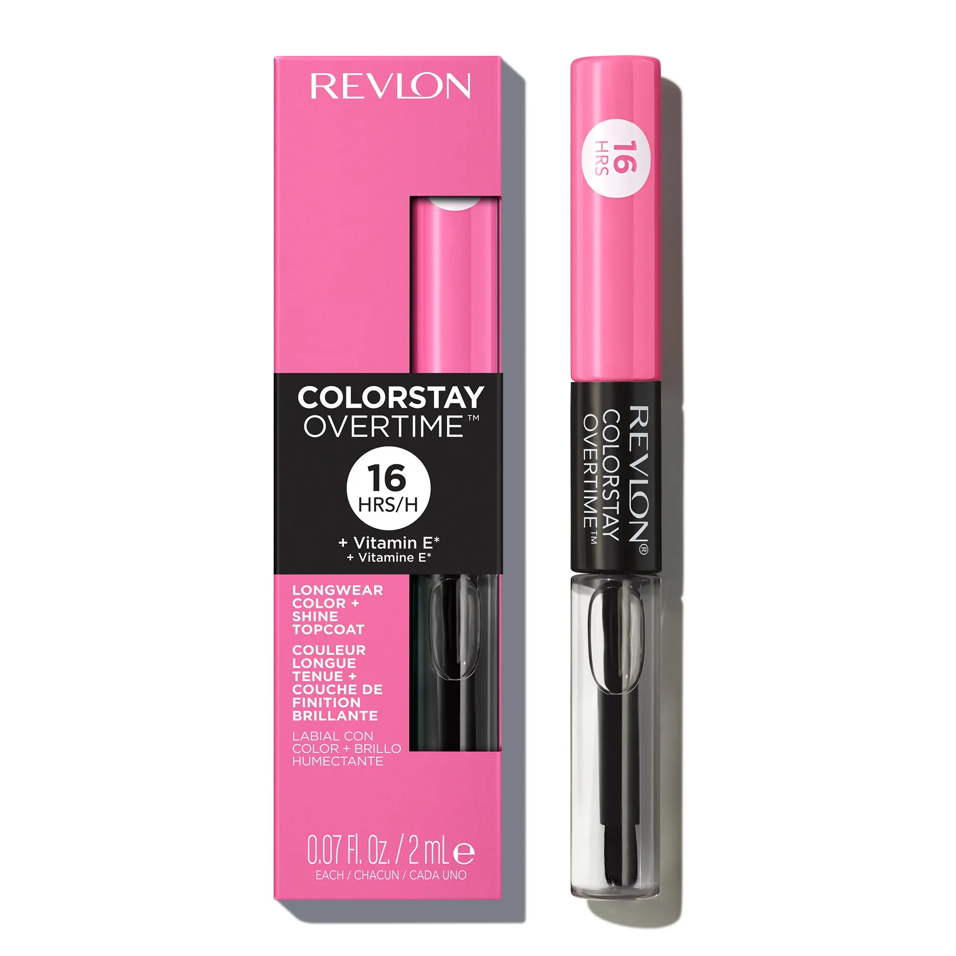 Revlon ColorStay Overtime Longwearing Gloss Lipstick with Vitamin E | 080 Keep Blushing | 0.07 fl Ounce | Single