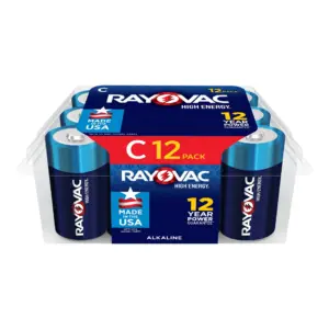 Rayovac High Energy C Batteries (12 Pack) | Alkaline C Cell Batteries