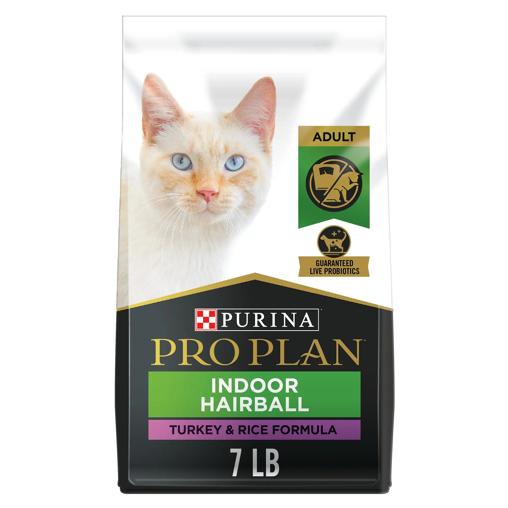 Purina Pro Plan Hairball | IndoorDry Cat Food | Turkey and Rice | 3 lb Bag | 3.0 lbs | 3 lbs