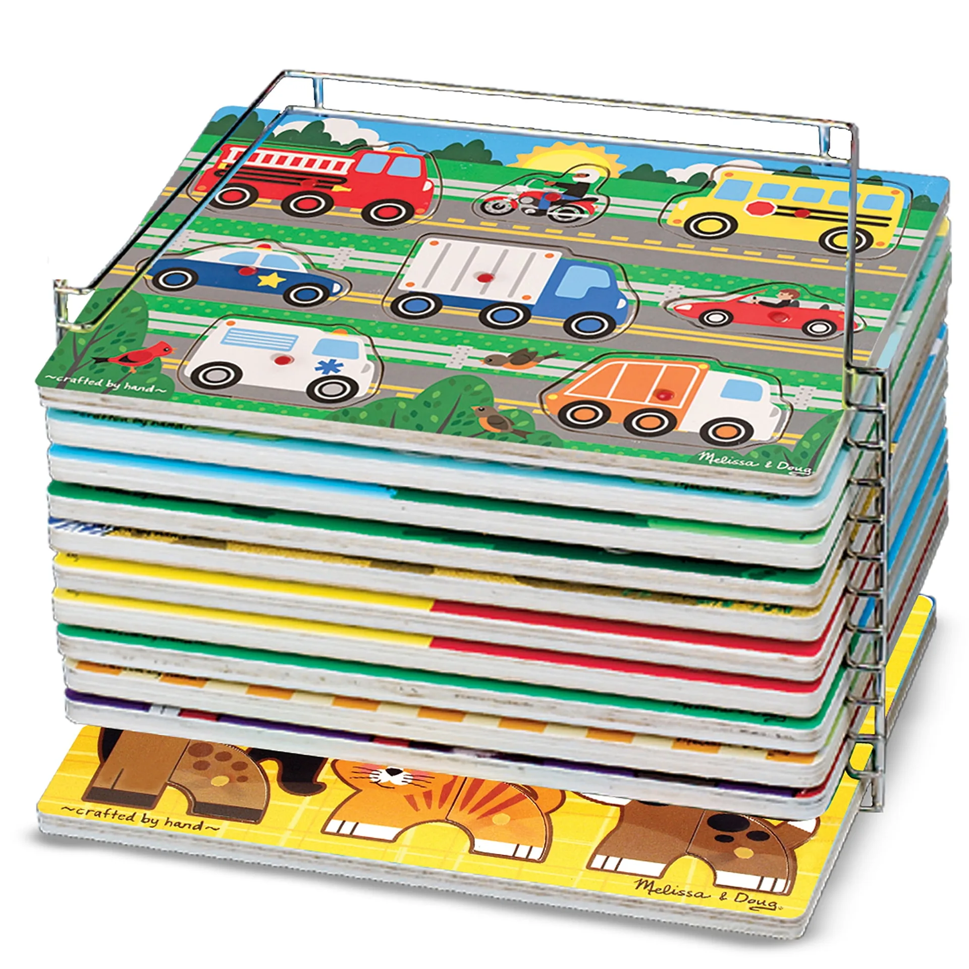 Melissa and Doug Puzzle Storage Rack | Wire Rack Holds 12 Puzzles