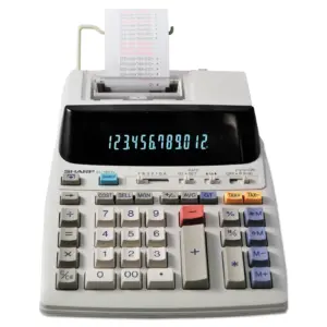 Sharp Calculators EL-1801V Ink Printing Calculator | Fluorescent Display | AC | 2.0 LPS | Off-White