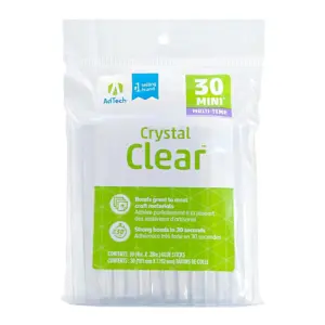 AdTech Crystal Clear Hot Glue Sticks – Mini Size | Pack of 30 | 4” x .28