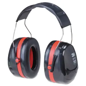 Peltor OPTIME Twin Cup Earmuffs | 105 dBA Noise Reduction | Black | Red | 1 Pair