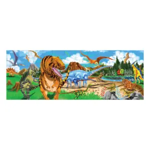 Melissa and Doug Land of Dinosaurs Floor Puzzle (48 Pieces | 4 feet long) | FSC Certified
