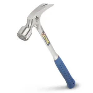 ESTWING Framing Hammer | 28 Ounce Long Handle Straight Rip Claw with Milled Face and Shock Reduction Grip | E3-28SM