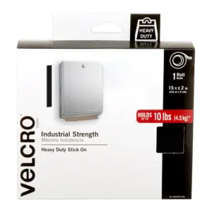 VELCRO Brand Industrial Strength Tape | Indoor and Outdoor Use | Superior Holding Power on Smooth Surfaces | 15ft x 2in Tape | Black
