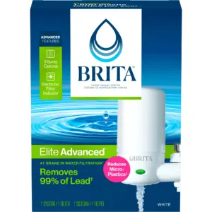 Brita Basic Faucet Mount System | Water Filter Reduces Lead & Chlorine | White | Single