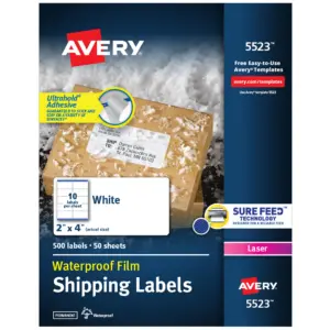 Avery Waterproof Labels | 2 x 4 | Laser | 500ct (5523)