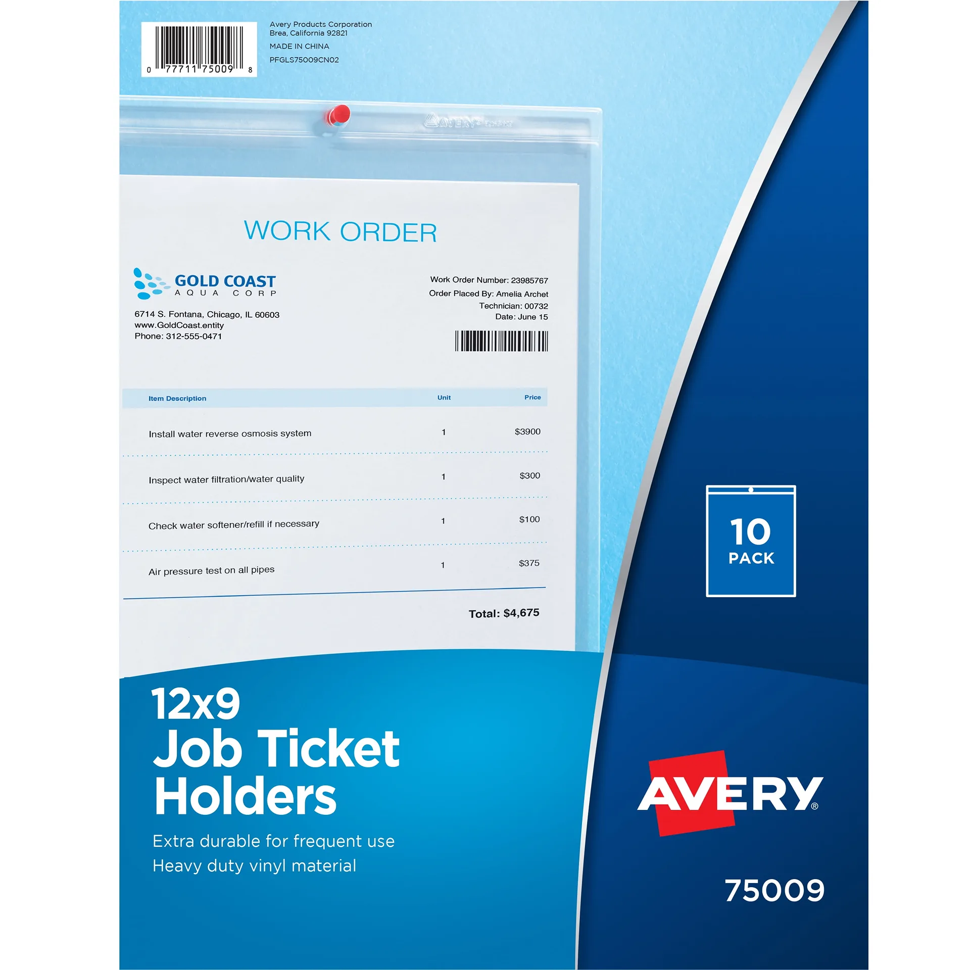 Avery Job Ticket Holders | 9 x 12 | 10 Holders (75009)