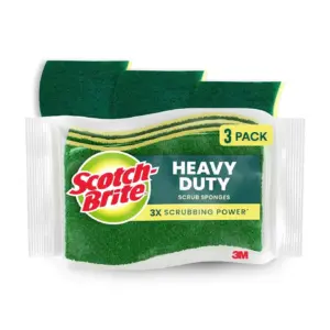 Scotch-Brite Heavy Duty Scrub Sponge | 3 Scrubbing Sponges | Single