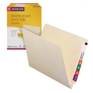 Heavyweight Manila End Tab Folders 9.5 Front | Straight Tab | Letter Size | 100/Box