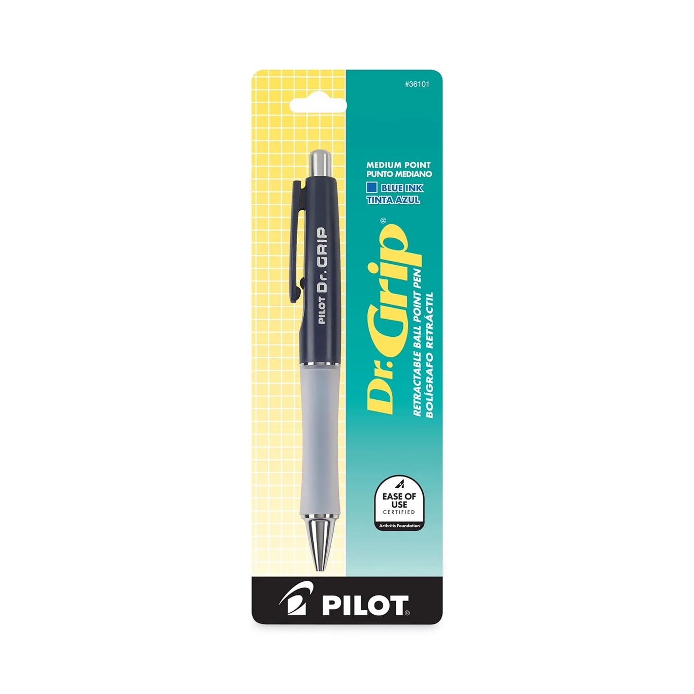Dr. Grip Ballpoint Pen | Retractable | Medium 1 Millimeters | Blue Ink | 1 Count
