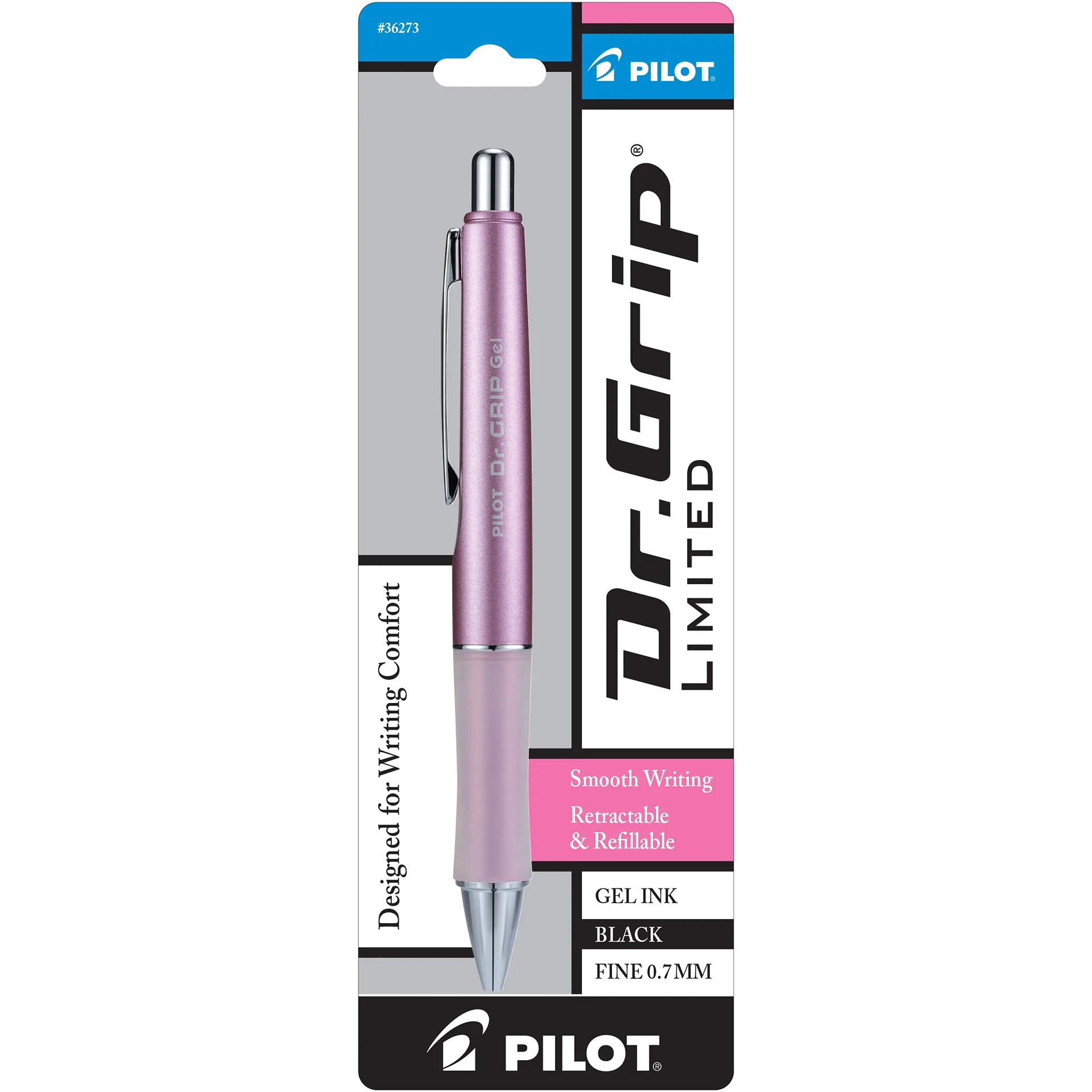 Pilot Dr. Grip Limited Retractable Gel Ink Pen | Fine Point | 0.7mm | Black Ink | 1 Pack