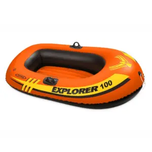 Intex Explorer 100 1 Person Youth Pool Lake Inflatable Raft Row Boat | Orange | 58x33x14