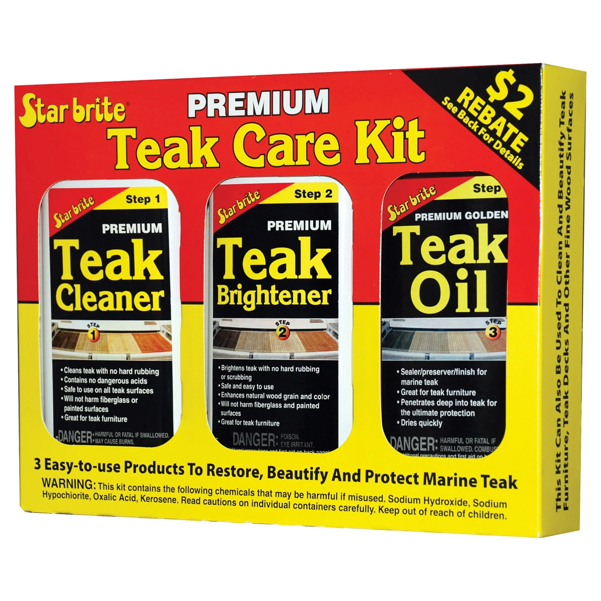 Star brite 081216 Premium Teak Care Kit | 16 Ounce