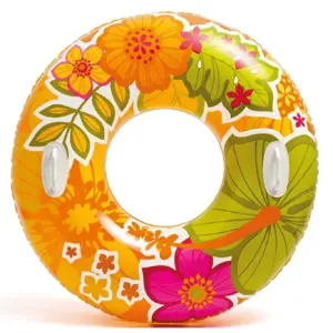 Intex Groovy Color Inflatable Tropical Flower Transparent Tube Raft (color may vary) | Single