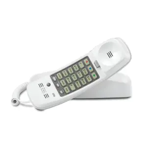 AT&T 210 Corded Trimline Phone with Speed Dial & Memory Buttons | White | Single