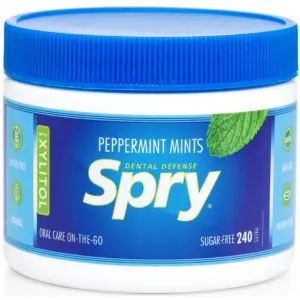 Spry Sugar-Free Xylitol Mints for Oral Health,Gluten-Free | Bad Breath | Peppermint 240 Count 3 Pack | 240 Count (Pack of 3)