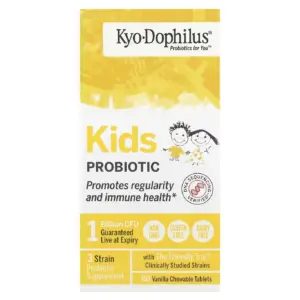 Kyolic Kids Probiotic | Vanilla | 1 Billion CFU | 60 Chewable Tablets