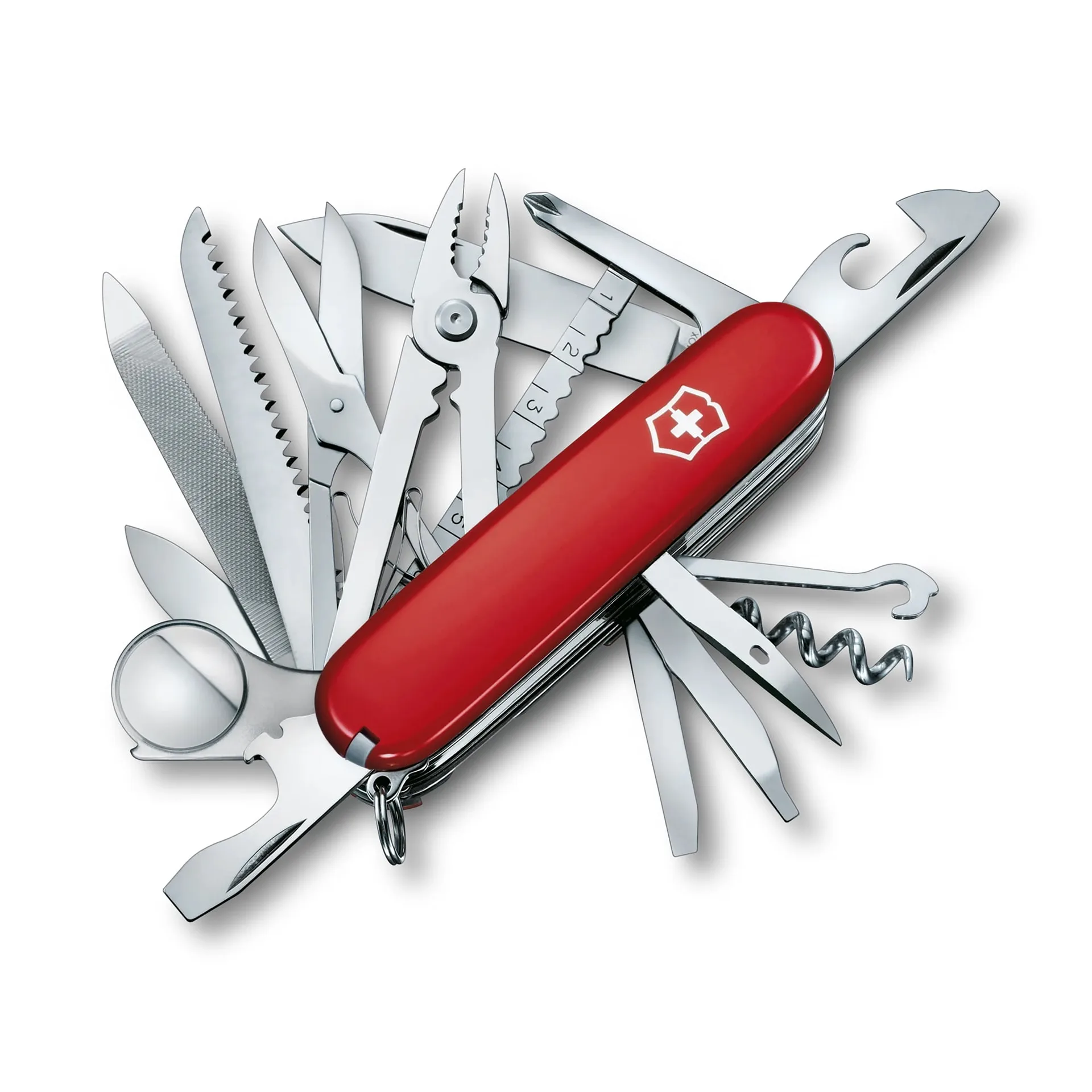 Victorinox Swiss Champ Swiss Army Knife 33 Function Swiss Made Pocket Knife With 2 Blades (Large & Small) | 5 Screwdrivers & 2 Saws (Wood & Metal) | Black